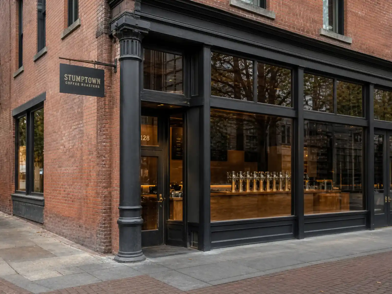 Stumptown Coffee Roasters downtown Portland café with nitro cold brew taps at the bar